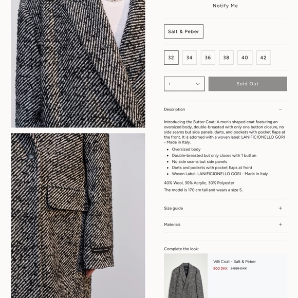 Herskind - fabrics made in Italy.
“Butter” Black and Gray Coat - Picture 3 of 8